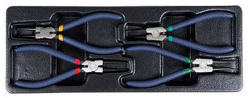 Набор съемников стопорных колец 175 мм, 4 шт японского типа в ложементе Licota Набор съемников стопорных колец 175 мм, 4 шт японского типа в ложементе Licota