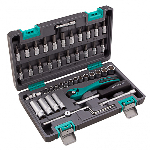 Набор головок торцевых 4-14 мм (1/4") 6 гр., 47 предм. в кейсе STELS Набор головок торцевых 4-14 мм (1/4") 6 гр., 47 предм. в кейсе STELS