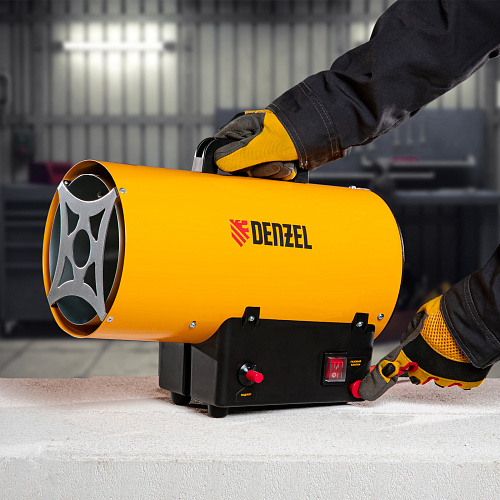 Пушка тепловая газовая 10,0 кВт, 300м.куб/час, 0,7кг/ч Denzel GHG-10 Пушка тепловая газовая 10,0 кВт, 300м.куб/час, 0,7кг/ч Denzel GHG-10