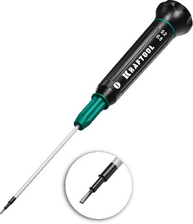 Отвертка для точной механики SL0.8*2 мм KRAFTOOL Precision Отвертка для точной механики SL0.8*2 мм KRAFTOOL Precision