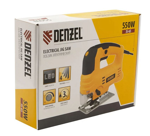 Лобзик 550 Вт, глуб. 65 мм, 1000-2800 ход/мин Denzel JS-65 Лобзик 550 Вт, глуб. 65 мм, 1000-2800 ход/мин Denzel JS-65