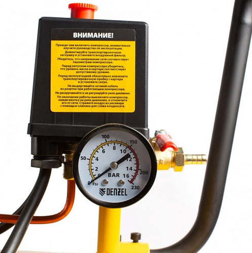 Компрессор масляный ременной 100 л, 2,3 кВт, 440 л/мин, 10 бар, 230 В BCV2300/100 Denzel Компрессор масляный ременной 100 л, 2,3 кВт, 440 л/мин, 10 бар, 230 В BCV2300/100 Denzel