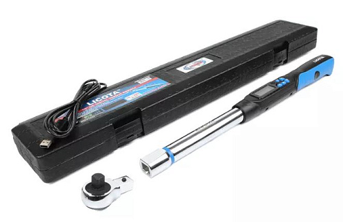 Ключ динамометрический электронный 14*18 мм 10-200 Нм с разъемом под насадки (набор) Licota Ключ динамометрический электронный 14*18 мм 10-200 Нм с разъемом под насадки (набор) Licota