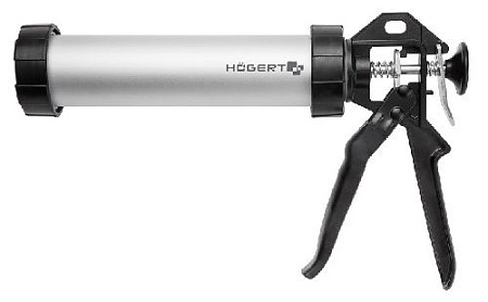 Пистолет для герметика 225 мм закрытый алюминиевый корпус HOEGERT Пистолет для герметика 225 мм закрытый алюминиевый корпус HOEGERT