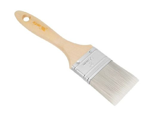 Кисть плоская 50 мм (2") искусственная щетина, деревянная ручка MTX Кисть плоская 50 мм (2") искусственная щетина, деревянная ручка MTX
