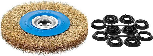 Щетка дисковая для точил 200 мм/32 мм витая стальная латунирован проволока 0,3мм ЗУБР Профессионал Щетка дисковая для точил 200 мм/32 мм витая стальная латунирован проволока 0,3мм ЗУБР Профессионал