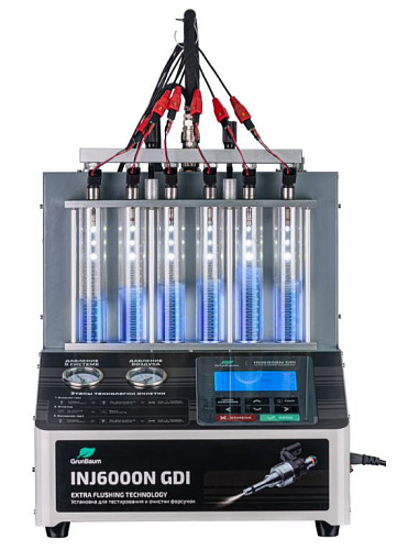 Стенд для тестирования и ультразвуковой очистки форсунок (для 6 форсунок) GrunBaum INJ6000N GDI Стенд для тестирования и ультразвуковой очистки форсунок (для 6 форсунок) GrunBaum INJ6000N GDI