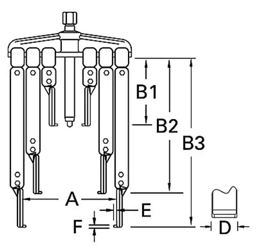 Набор съемников раздвижных со сменными захватами (150, 220, 300 мм) Licota Набор съемников раздвижных со сменными захватами (150, 220, 300 мм) Licota