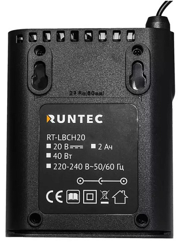 Зарядное устройство для Li-Ion АКБ, 20 В, 2 А RUNTEC Зарядное устройство для Li-Ion АКБ, 20 В, 2 А RUNTEC