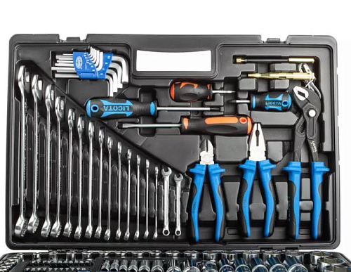 Набор инструмента 143 предм (1/4", 1/2") в пластиковом кейсе Licota Набор инструмента 143 предм (1/4", 1/2") в пластиковом кейсе Licota