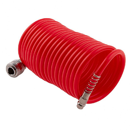 Шланг спиральный воздушный 5 м (6*8 мм) с быстросъемными соединениями 1/4", 18 бар Matrix Шланг спиральный воздушный 5 м (6*8 мм) с быстросъемными соединениями 1/4", 18 бар Matrix