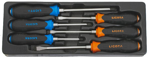 Набор отверток ударных 6 шт в ложементе Licota Набор отверток ударных 6 шт в ложементе Licota