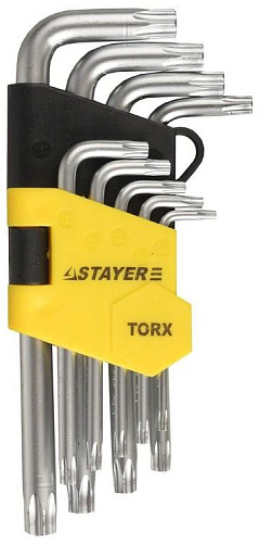 Набор ключей TORX угловых Т10-Т50 (9 шт) STAYER Набор ключей TORX угловых Т10-Т50 (9 шт) STAYER