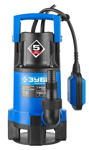 Насос дренажный для грязной воды 750 Вт ЗУБР Насос дренажный для грязной воды 750 Вт ЗУБР
