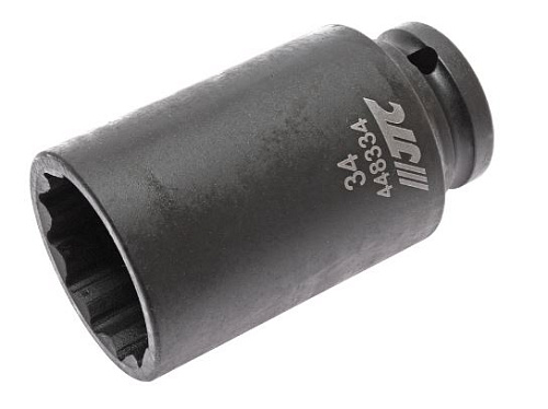 Головка торцевая ударная глубокая тонкостенная 1/2" 34 мм, 12 гр. JTC Головка торцевая ударная глубокая тонкостенная 1/2" 34 мм, 12 гр. JTC