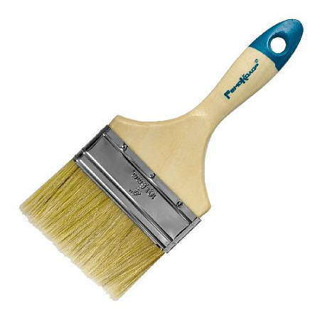 Кисть плоская 101,6 мм (4") натуральная светлая щетина, деревянная ручка Евро Кисть плоская 101,6 мм (4") натуральная светлая щетина, деревянная ручка Евро