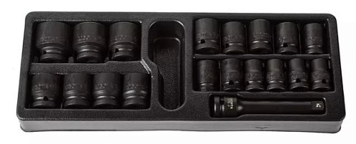 Набор головок торцевых ударных 10-32 мм (1/2") 6 гр., 19 предм., в ложементе CrMo Licota Набор головок торцевых ударных 10-32 мм (1/2") 6 гр., 19 предм., в ложементе CrMo Licota