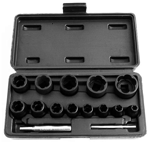 Набор головок для скругленного крепежа 1/2", 1/4", 6-27 мм (13 предм) Licota Набор головок для скругленного крепежа 1/2", 1/4", 6-27 мм (13 предм) Licota