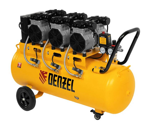 Компрессор безмасляный 100 л, 3,3кВт (3х1,1), 570 л/мин, 8 бар,220 В, блок управ Denzel DLS 3300/100 Компрессор безмасляный 100 л, 3,3кВт (3х1,1), 570 л/мин, 8 бар,220 В, блок управ Denzel DLS 3300/100