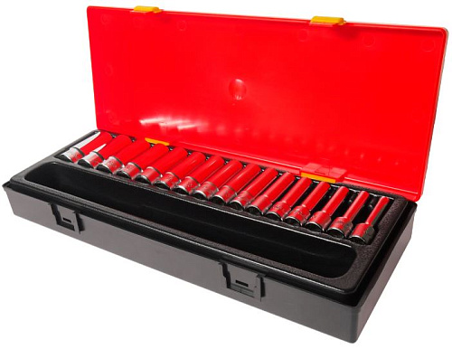 Набор головок торцевых глубоких 6-22 мм (3/8") 6-гр, 16 предм, ложемент-кейс JTC Набор головок торцевых глубоких 6-22 мм (3/8") 6-гр, 16 предм, ложемент-кейс JTC
