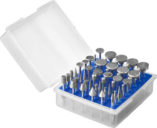 Набор мини-насадок для граверов с алмазным напылением 50 предметов ЗУБР Набор мини-насадок для граверов с алмазным напылением 50 предметов ЗУБР