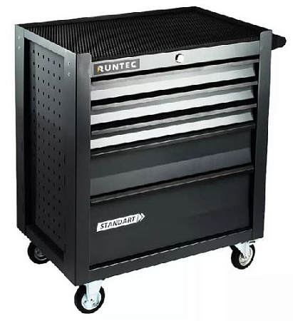 Тележка инструментальная 5 полок, серая RUNTEC Standart Тележка инструментальная 5 полок, серая RUNTEC Standart