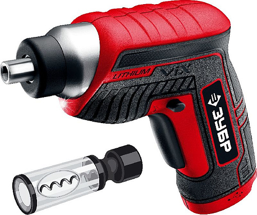 Отвертка аккумуляторная 3 Нм, 3.6 В, 1/4" с набором из 10 бит и насадкой штопором ЗУБР ViX Отвертка аккумуляторная 3 Нм, 3.6 В, 1/4" с набором из 10 бит и насадкой штопором ЗУБР ViX