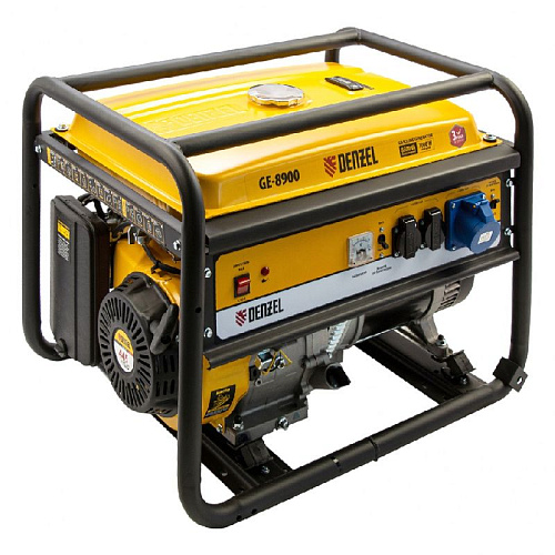 Генератор бензиновый с ручным стартером 8,5 кВт, 230 В Denzel GE 8900 Генератор бензиновый с ручным стартером 8,5 кВт, 230 В Denzel GE 8900