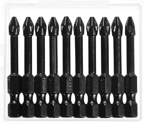 Набор бит 10 предм. (1/4", PH2, 50 мм) ударные ЗУБР Набор бит 10 предм. (1/4", PH2, 50 мм) ударные ЗУБР