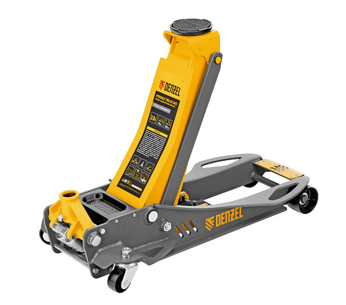 Домкрат подкатной 3,8 т 110-580 мм низкий подхват, быстрый подъем, профессиональный Denzel Домкрат подкатной 3,8 т 110-580 мм низкий подхват, быстрый подъем, профессиональный Denzel
