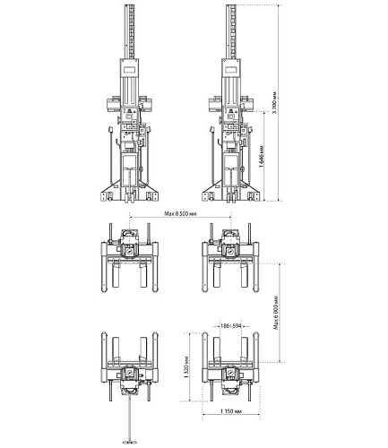 Подъемник передвижной электрогидравлический г/п 24 т, 4 стойки СИВИК ПГП-24000/4 Подъемник передвижной электрогидравлический г/п 24 т, 4 стойки СИВИК ПГП-24000/4