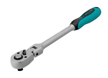 Трещотка 1/2" 250 мм, z=72 шарнирная с быстрым сбросом, матовый хром Stels Трещотка 1/2" 250 мм, z=72 шарнирная с быстрым сбросом, матовый хром Stels