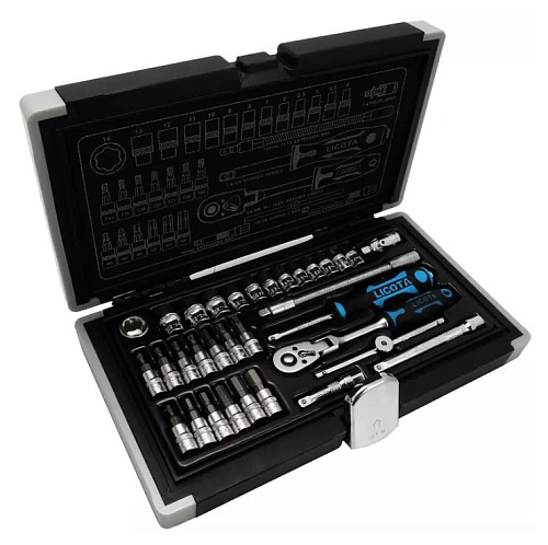 Набор головок торцевых 4-14 мм (1/4") Super Lock, 33 предм. Licota Набор головок торцевых 4-14 мм (1/4") Super Lock, 33 предм. Licota