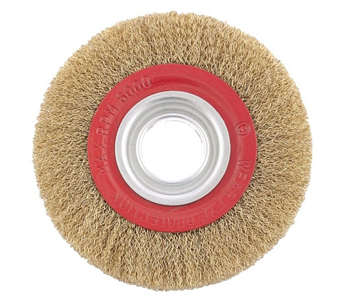 Щетка дисковая для точил 200 мм/32 мм плоская, латунированная витая проволока Matrix Щетка дисковая для точил 200 мм/32 мм плоская, латунированная витая проволока Matrix