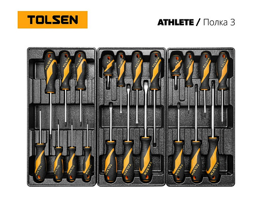 Тележка инструментальная 7 полок, 189 предм TOLSEN ATHLETE TT85412 Тележка инструментальная 7 полок, 189 предм TOLSEN ATHLETE TT85412
