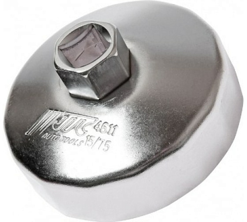 Съемник масляных фильтров чашка 75 мм 15 гр, 1/2" (Ford, Mazda,Land Rover, Volvo) JTC Съемник масляных фильтров чашка 75 мм 15 гр, 1/2" (Ford, Mazda,Land Rover, Volvo) JTC