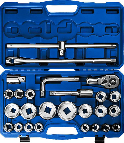 Набор головок торцевых 21-65 мм (3/4", 1") 26 предм. ЗУБР Профессионал НКТ-26 Набор головок торцевых 21-65 мм (3/4", 1") 26 предм. ЗУБР Профессионал НКТ-26