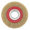 Щетка дисковая для точил 150 мм/32 мм плоская, латунированная витая проволока Matrix Щетка дисковая для точил 150 мм/32 мм плоская, латунированная витая проволока Matrix