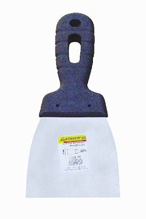 Шпатель 100 мм нерж., пласт. ручка STAYER Шпатель 100 мм нерж., пласт. ручка STAYER