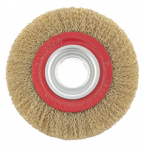 Щетка дисковая для точил 150 мм/32 мм плоская, латунированная витая проволока Matrix Щетка дисковая для точил 150 мм/32 мм плоская, латунированная витая проволока Matrix