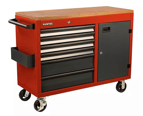 Тележка - верстак 1155*465 мм, 6 полочная Industrial красная RUNTEC Тележка - верстак 1155*465 мм, 6 полочная Industrial красная RUNTEC