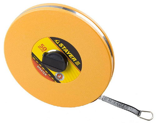 Лента мерная 50 м фиберглассовая в закрытом пластиковом корпусе STAYER Лента мерная 50 м фиберглассовая в закрытом пластиковом корпусе STAYER