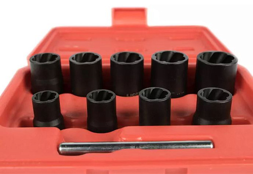 Набор головок для скругленного крепежа 3/8", 10-19 мм (10 предм.) Licota Набор головок для скругленного крепежа 3/8", 10-19 мм (10 предм.) Licota