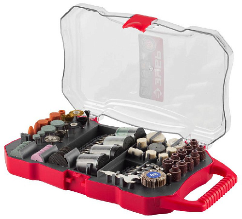 Набор мини-насадок для граверов 208 предм. в кейсе ЗУБР Набор мини-насадок для граверов 208 предм. в кейсе ЗУБР