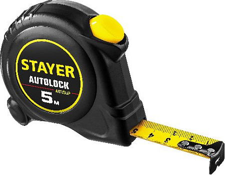 Рулетка 5 м*19 мм с автостопом STAYER АutoLock Рулетка 5 м*19 мм с автостопом STAYER АutoLock