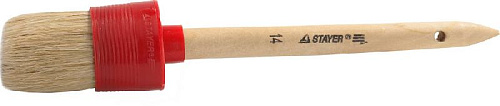 Кисть круглая №14 50 мм натур. щетина, пластик. корпус, дерев. ручка STAYER "MASTER" Кисть круглая №14 50 мм натур. щетина, пластик. корпус, дерев. ручка STAYER "MASTER"