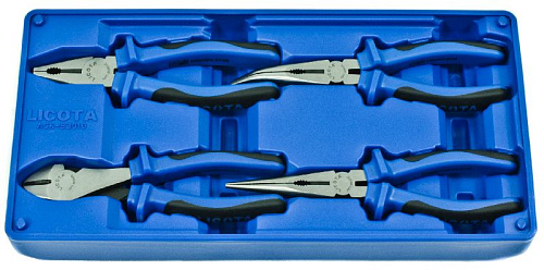 Набор шарнирно-губцевого инструмента 4 предм. в ложементе-кейсе Licota Набор шарнирно-губцевого инструмента 4 предм. в ложементе-кейсе Licota