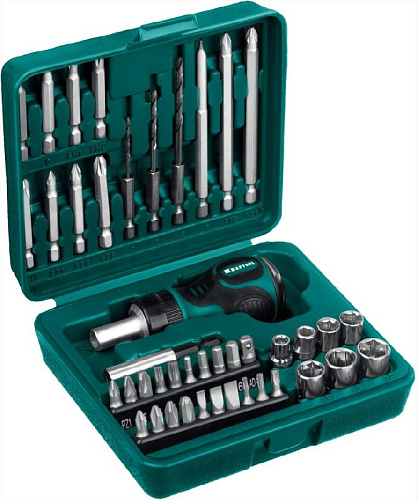 Отвертка реверсивная с насадками 43 предм KRAFTOOL Kompakt-43 Отвертка реверсивная с насадками 43 предм KRAFTOOL Kompakt-43