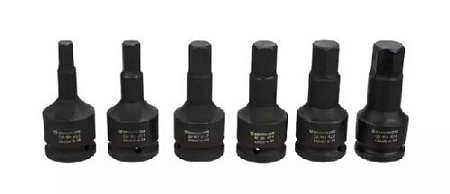 Набор насадок ударных 3/4" HEX H12-H24, 100 мм (6 предм) GARWIN Набор насадок ударных 3/4" HEX H12-H24, 100 мм (6 предм) GARWIN