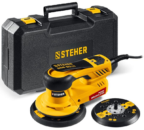 Шлифмашина эксцентриковая 125/150 мм, 350 Вт, 5 мм, 10000 об/мин STEHER Шлифмашина эксцентриковая 125/150 мм, 350 Вт, 5 мм, 10000 об/мин STEHER